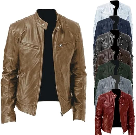 Jaqueta de Couro Masculina Racer