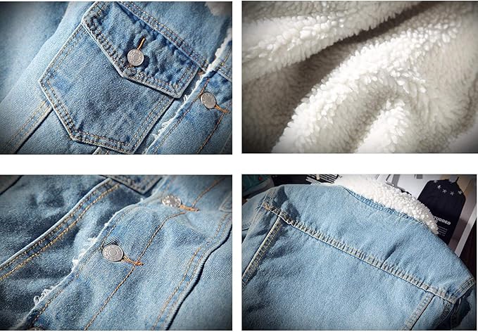 Jaqueta Jeans Masculina Inverno com Lã Interna