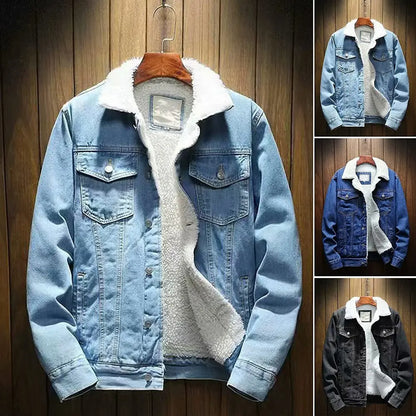 Jaqueta Jeans Masculina Inverno com Lã Interna