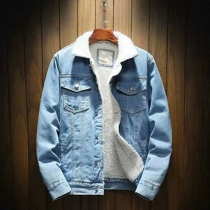 Jaqueta Jeans Masculina Inverno com Lã Interna