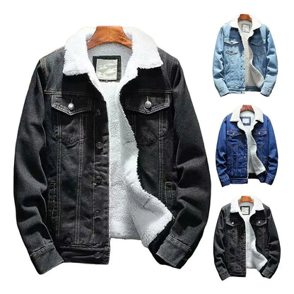 Jaqueta Jeans Masculina Inverno com Lã Interna