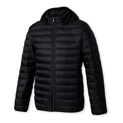 Chaqueta acolchada para hombre con forro de peluche y capucha extraíble